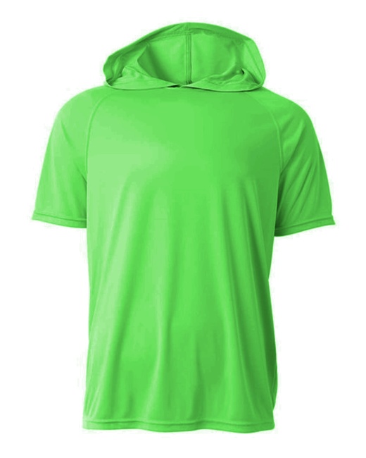 A4 Short Sleeve Hooded Tee, Safety Green - Buy Online Now!