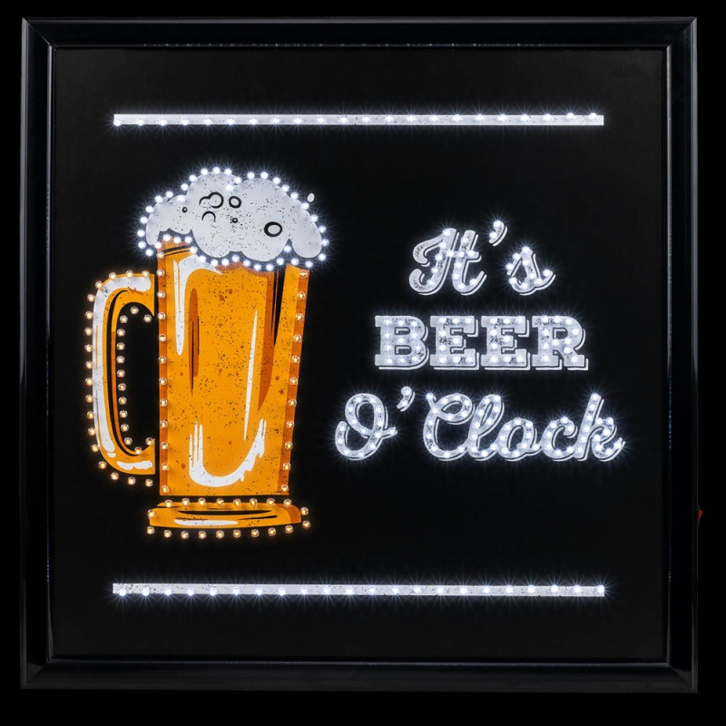 Led Sign Beer O'clock With Acrylic Cover 19In X19in