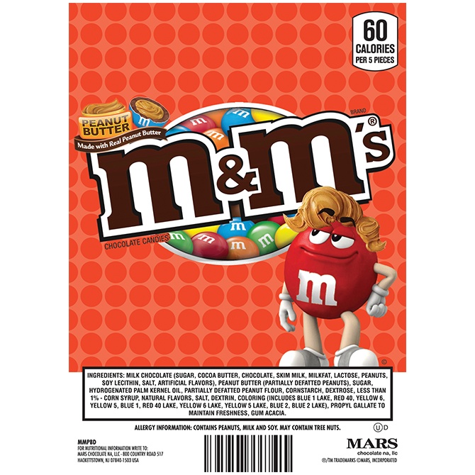 M&M's Peanut Butter Candies Display Card