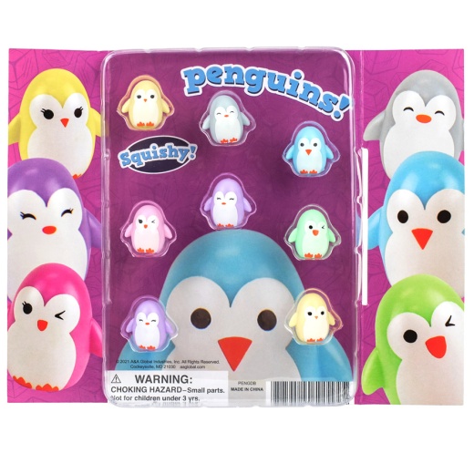 Penguin Squishies Pencil Toppers In 1.1In Capsules (250Pcs)