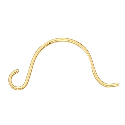 14K Yellow 13.8Mm Curved, Hinged Hoopwire Earrings