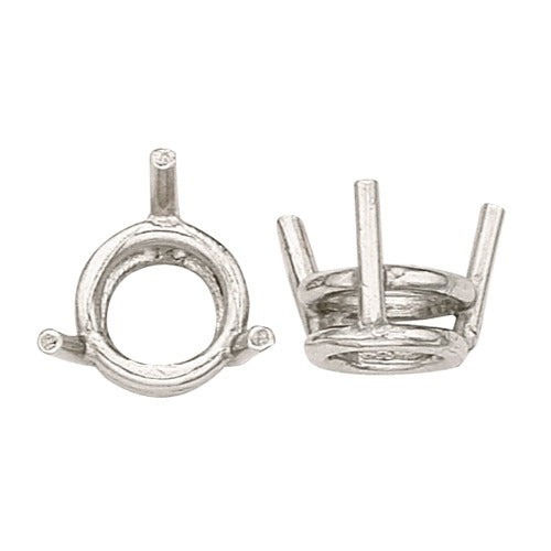 14K White 3-Prong Double Wire Round Setting