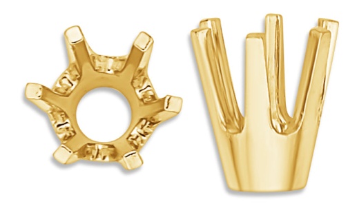 14K Yellow 4-Prong High Base Round Setting