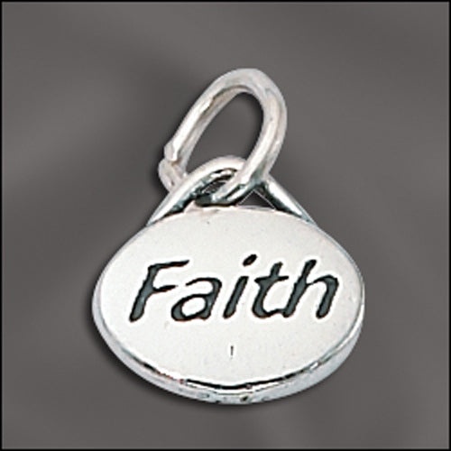 Sterling Silver Faith Message Charm