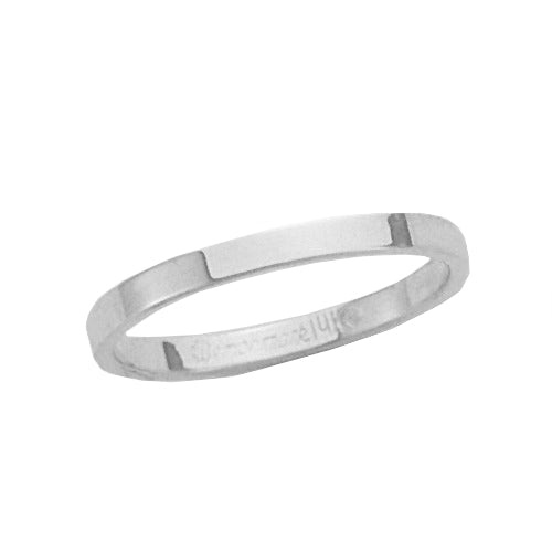 Platinum Flat Band 2 Mm - Benchmark Wedding Bands