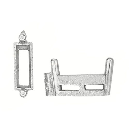 14K White Straight Baguette with Airline