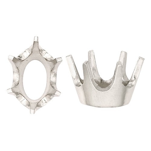 14K White Gold 6-Prong Oval Setting - Various Carat Sizes
