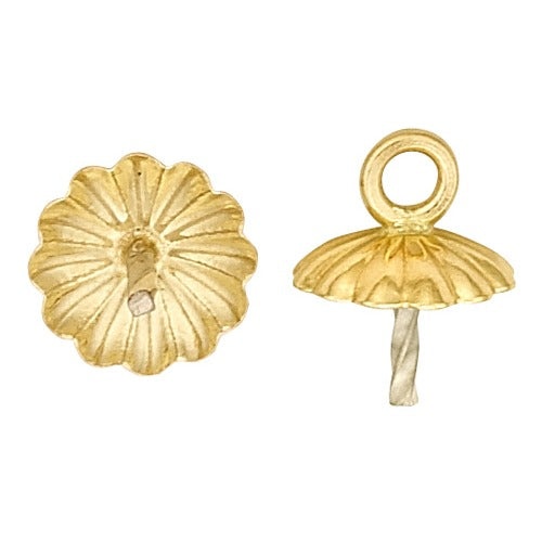 14K Pearl Pendant 2.75 Mm Fluted Pad