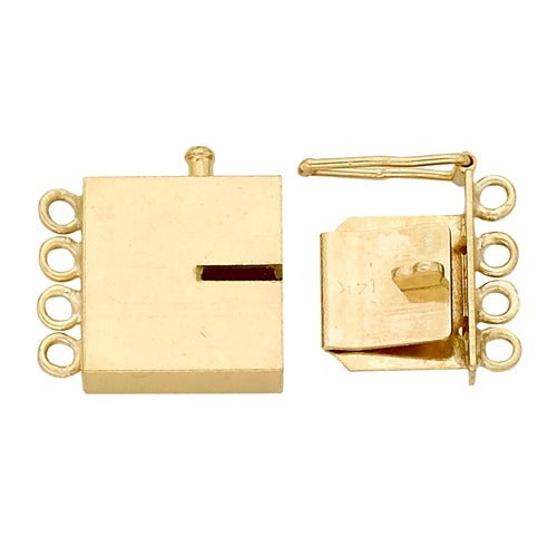 14K Square Plain Lock - 12.61 x 2.46 x 2.18 mm