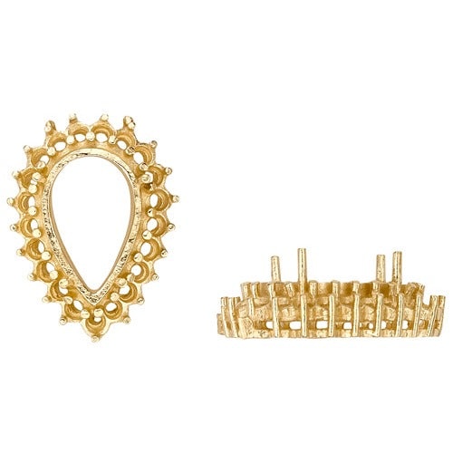 14K Yellow Pear Shape Cluster