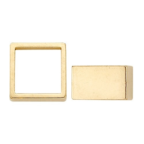 14K Yellow High Square Straight Bezel with Seat