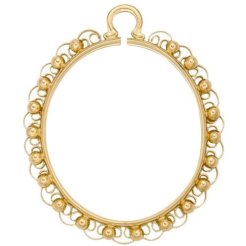Oval Bezel for Camios-Filigree, 25.0 x 18.0 - 14k Yellow Gold