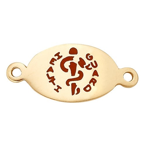 14K Yellow Oval Health Guard, 20 X 9 Mm