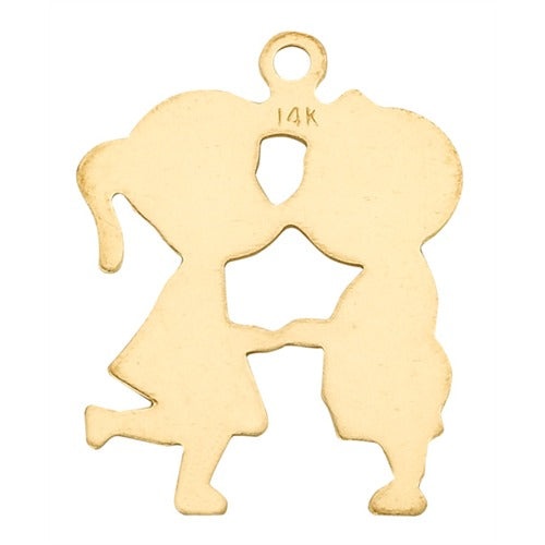 14K Yellow Boy Girl Silhouette Charm