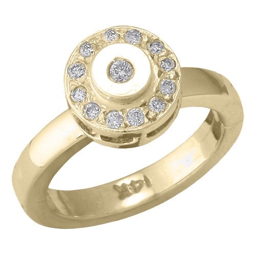 14K Yellow Gold Circle Shape W/ Diamond Toe Ring