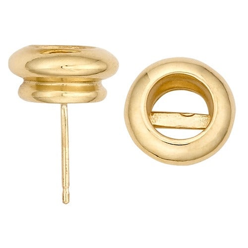 14K Yellow Gold Donut Earring