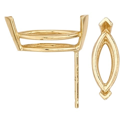 14K Yellow Marquise Double Wire Earring