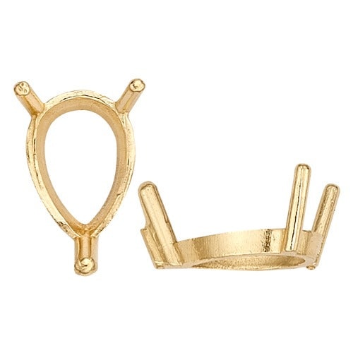 14K Yellow Pear Shape 3-Prong Single Wire Setting