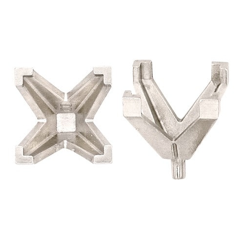 14K White Princess-Cut Setting with V-Prong & Peg