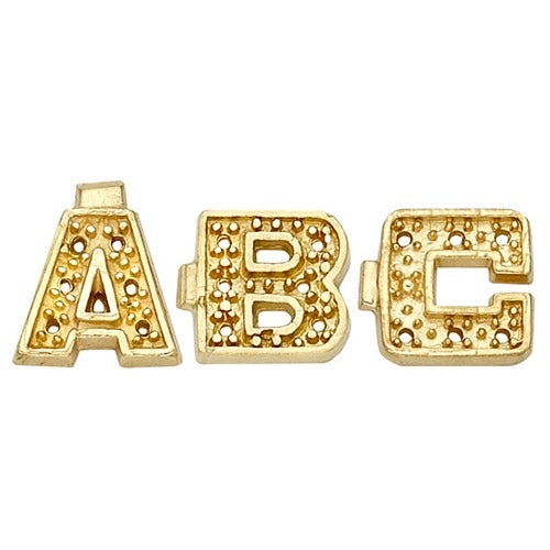 14K Yellow Block Initial Necklace with 0.005Ct Diamond
