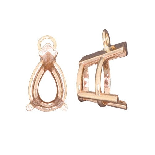 14K Yellow Gold Pear Shape Drop Set - 7.0 x 5.0 mm