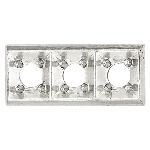 14K White Men's Top Plate 20 X 8.65Mm