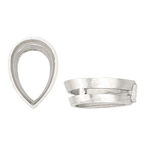 14K White Pear Shape Tapered Bezel Diamond Ring