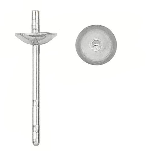 14K White Pearl Earring Stud with Peg