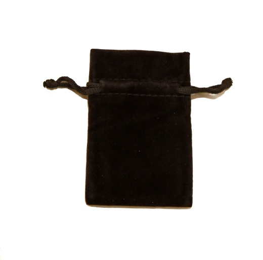 Black Velour Drawstring Pouches W/Pocket