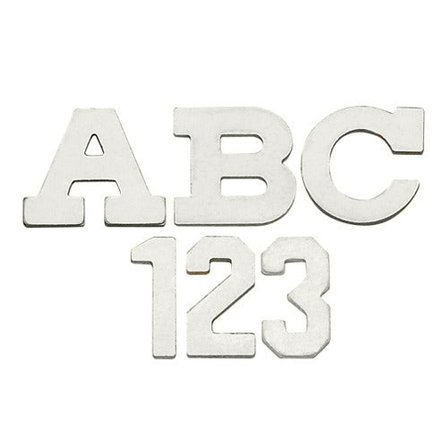 14K White 9.90 Mm Block Initial Pendant