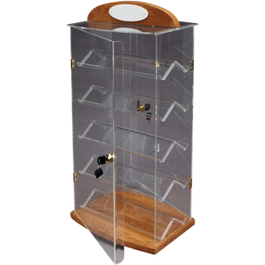 5-Level Acrylic & Beechwood Showcases with Locking Doors