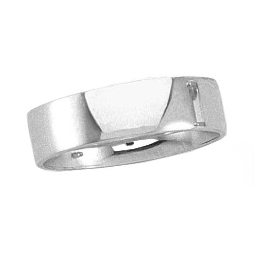 14K White Gold Flat Band 6 Mm