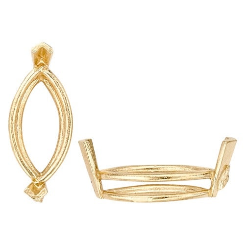 14K Yellow Double Wire Marquise Setting W/ V-Prongs
