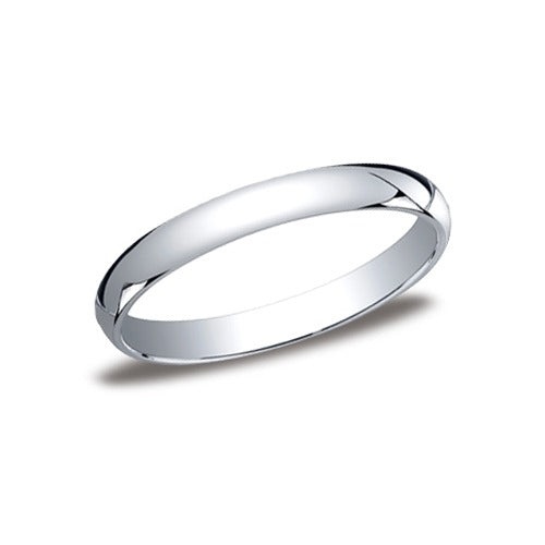 Platinum Half Round Band 3 Mm