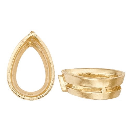 14K Yellow Pear Shape Tapered Bezel Solitaire Diamond Ring