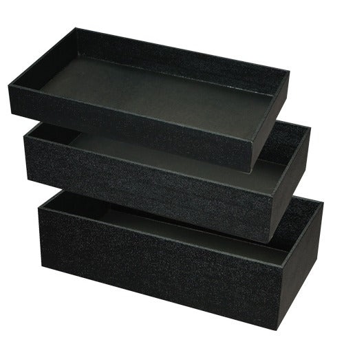 Full-Size Black Leatherette Wrapped Utility Tray