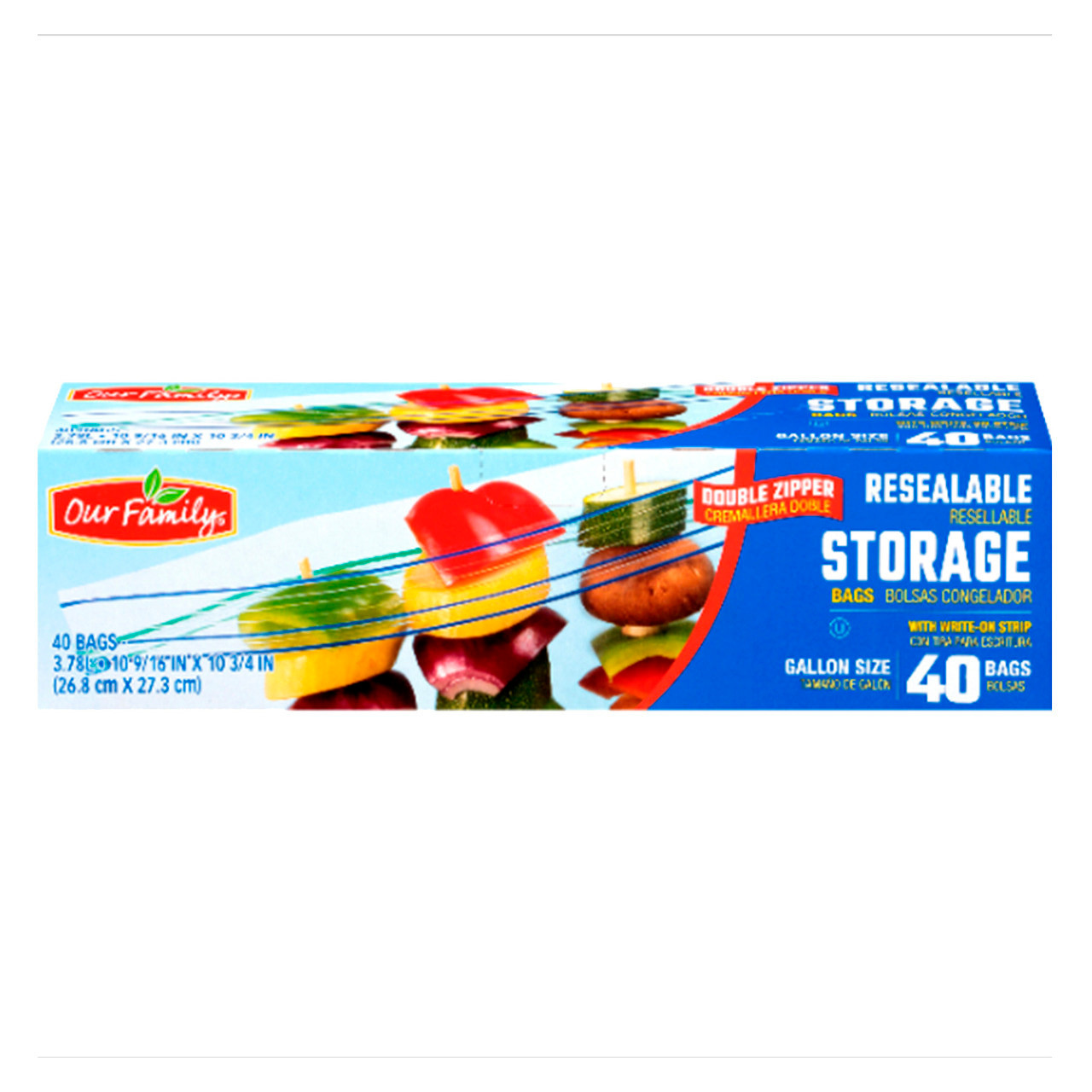 Ziploc Slider Storage Bags, 1 gal, 9.5 x 10.56, Clear, 9/Carton