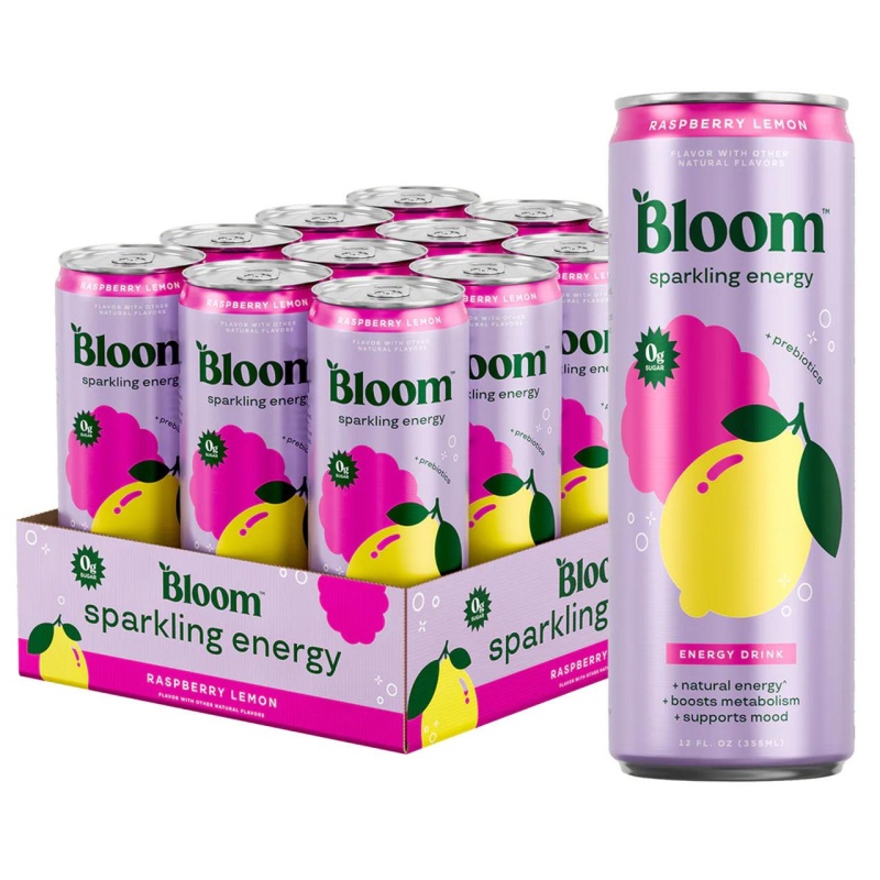 Raspberry Lemon Bloom Energy Drink 12/12Oz