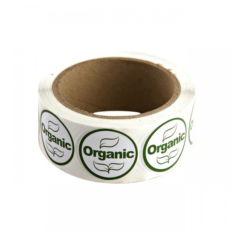 Green/White "Organic" Labels 500Ct