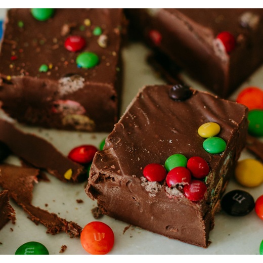 Chocolate M&M Fudge 12/8Oz - A Hand-Crafted Delight