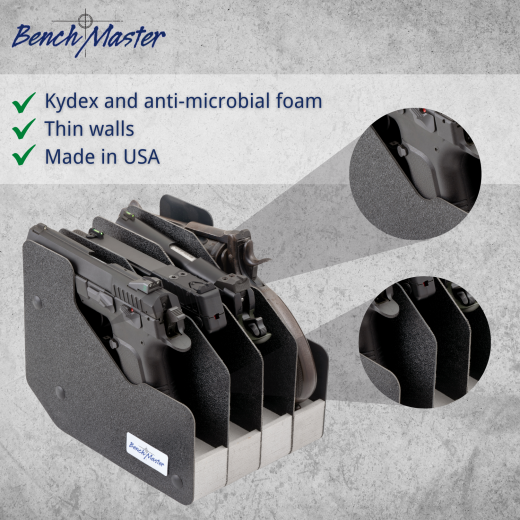 Four Gun Pistol Rack – Secure, Space-Saving Gun Safe Handgun Rack Made In The Usa