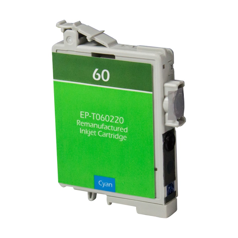 Epson OEM 60, T060220 Remanufactured Inkjet Cartridge: Cyan, 450 Yield, 16ml
