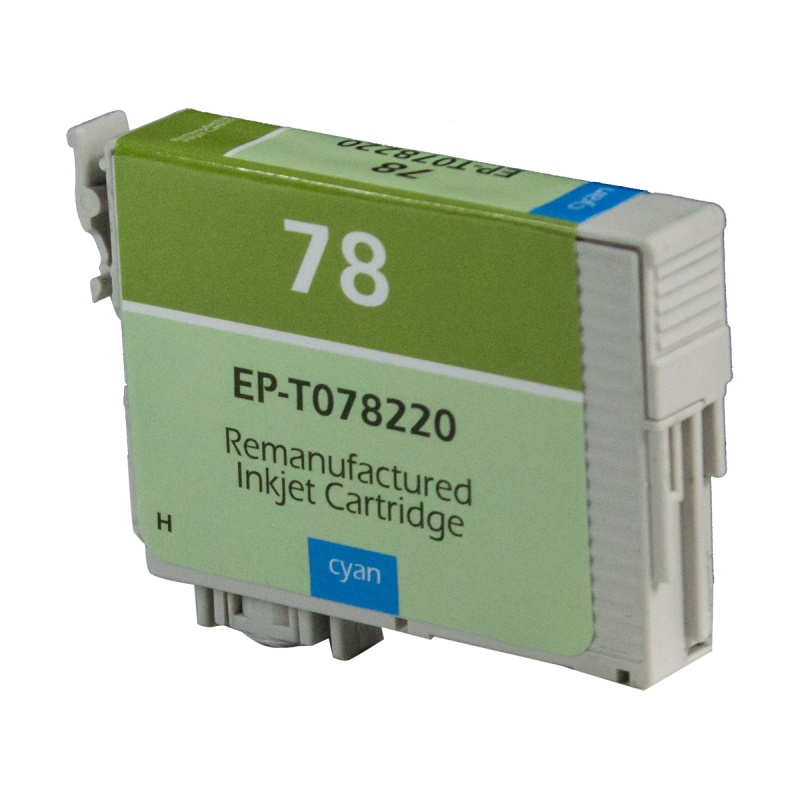 Epson OEM 78, T078220 Remanufactured Inkjet Cartridge: Cyan, 515 Yield, 11ml