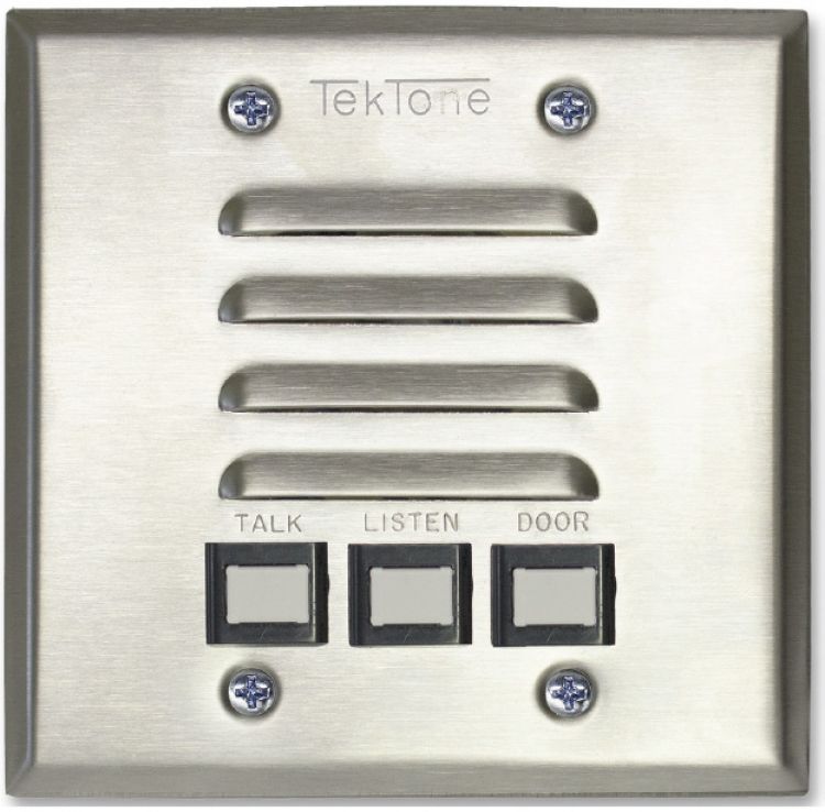 4 Wire-2 Gang Apt Station-Stst. Uses Sk017 Replacement Spkrs. Fits On 2-Gang Electrical Box Or Plaster Mounting Ring