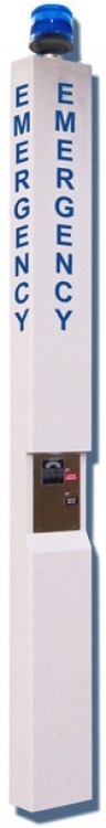 9' Tower-120V/Cell-Blue Strobe. White Finish With Blue Strobe Operates On Cellular Phone And 120Vac Power-1 Call Button