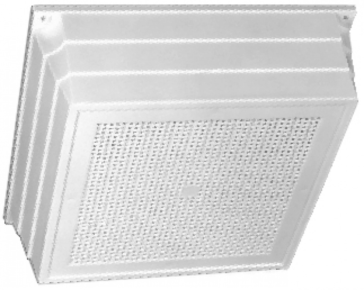 Surf Mt. Speaker-Square-8 Ohms. White-Square-Plastic Enclosure No Line Transformer Included Surface Wall Or Ceiling Mount