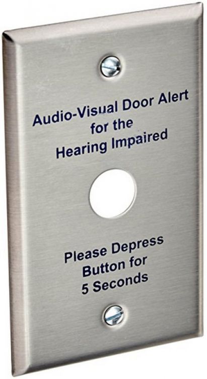 1 Gang Stst Plate-For Handicap. Used With 45A Or Equivalent 5/8" Diameter Pushbutton