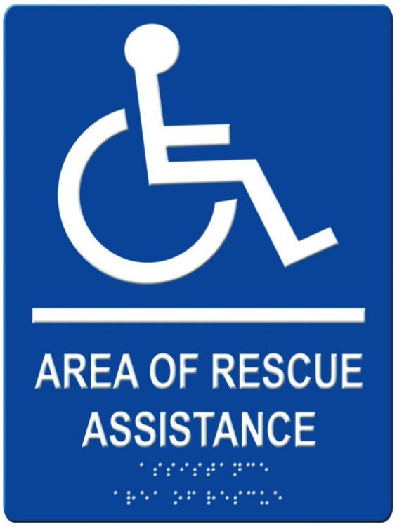 Area Of Rescue Wall Sign--Blue