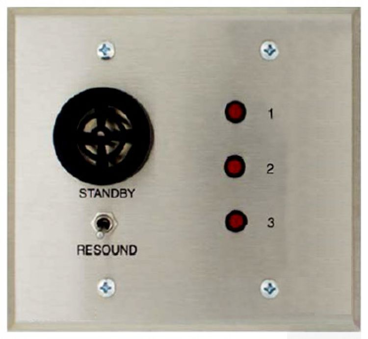 3 Zone Vis. Annunciator-2 Gang. Requires 2-Gang Electrical Back Box Or Plaster Ring Stainless Steel Finish