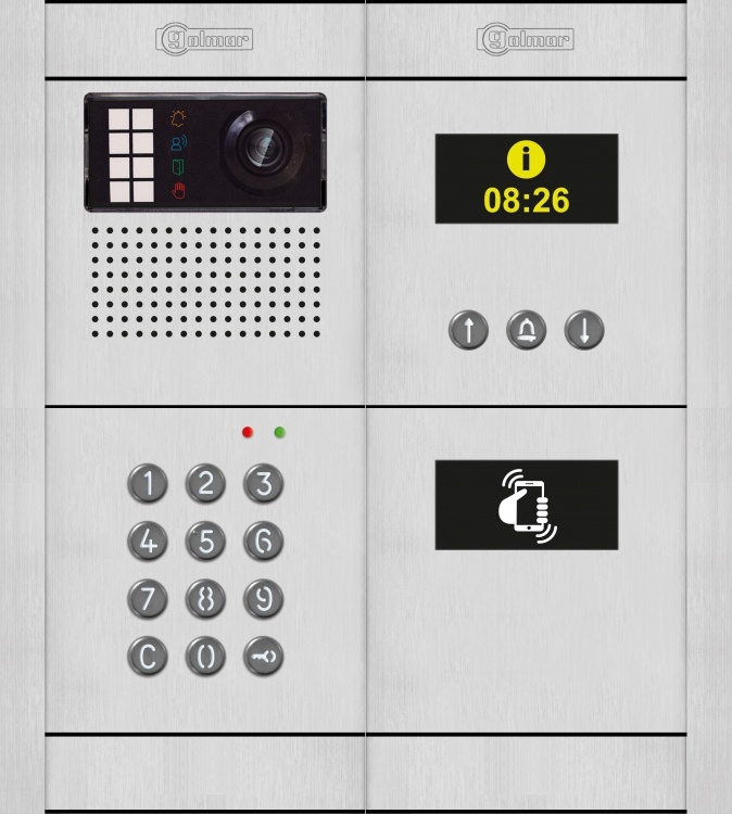 G2+ Dig Ent Panel-Alum-Flu+Nfc. Comes With Flush Back Boxes Keypad Module And Navigation Module And Camera/Speaker/Mic